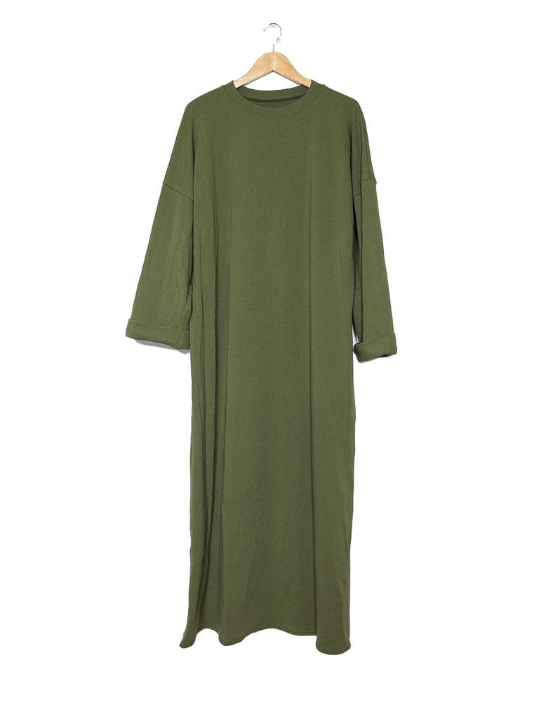 Robe poly-coton REF: RO2502 - robe ample manches longues en polycoton épais confortable et élégante