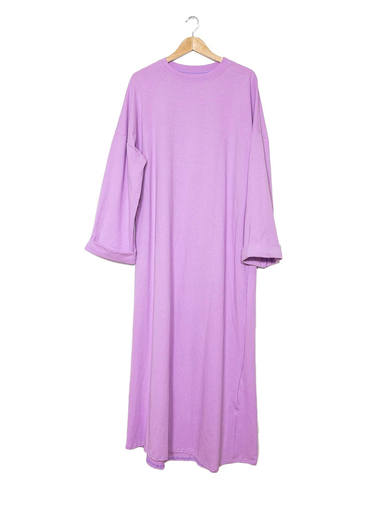 Robe poly-coton REF: RO2502 - robe ample manches longues en polycoton épais confortable et élégante