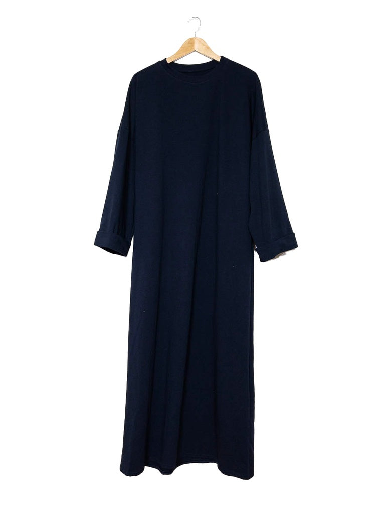 Robe poly-coton REF: RO2502 - robe ample manches longues en polycoton épais confortable et élégante