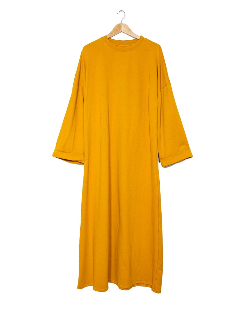 Robe poly-coton REF: RO2502 - robe ample manches longues en polycoton épais confortable et élégante
