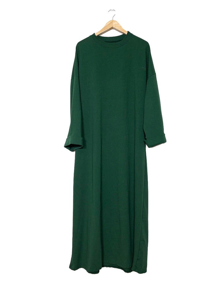 Robe poly-coton REF: RO2502 - robe ample manches longues en polycoton épais confortable et élégante