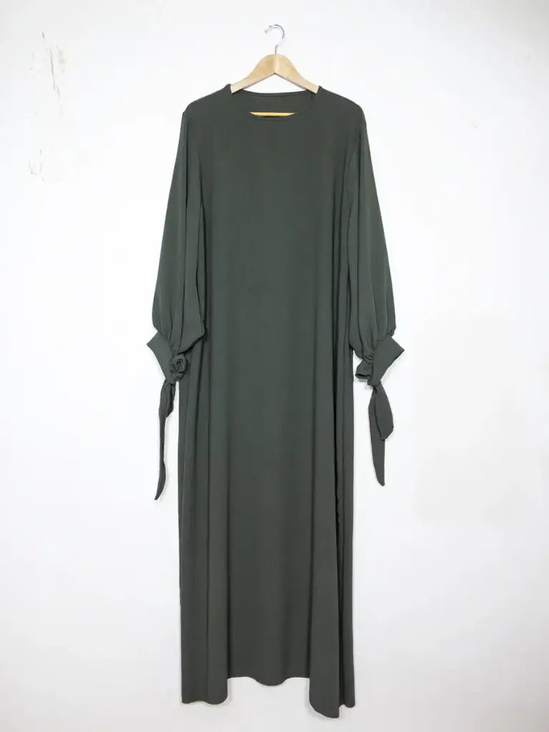 Abaya en Jazz REF: Ro2378jazz Abaya avec Manche Ballon et Noeud décoratif sur la Manche élégante et confortable