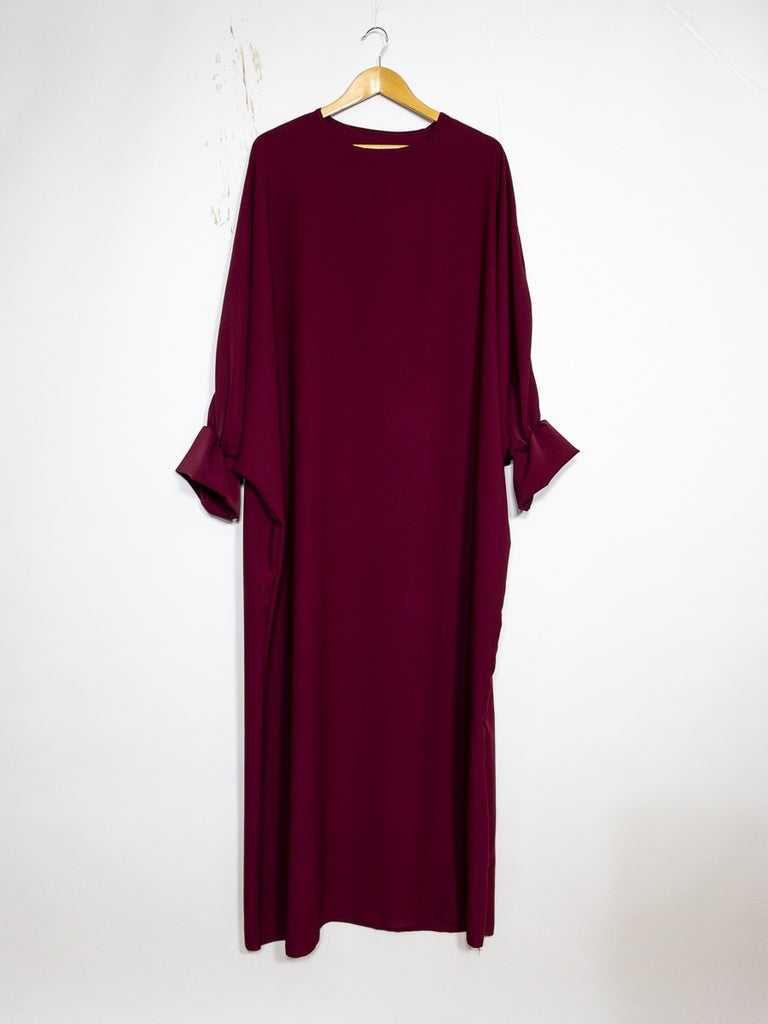 Abaya longue ref: 23312pk - Abaya longue large en Soie de Médine élégante et fluide