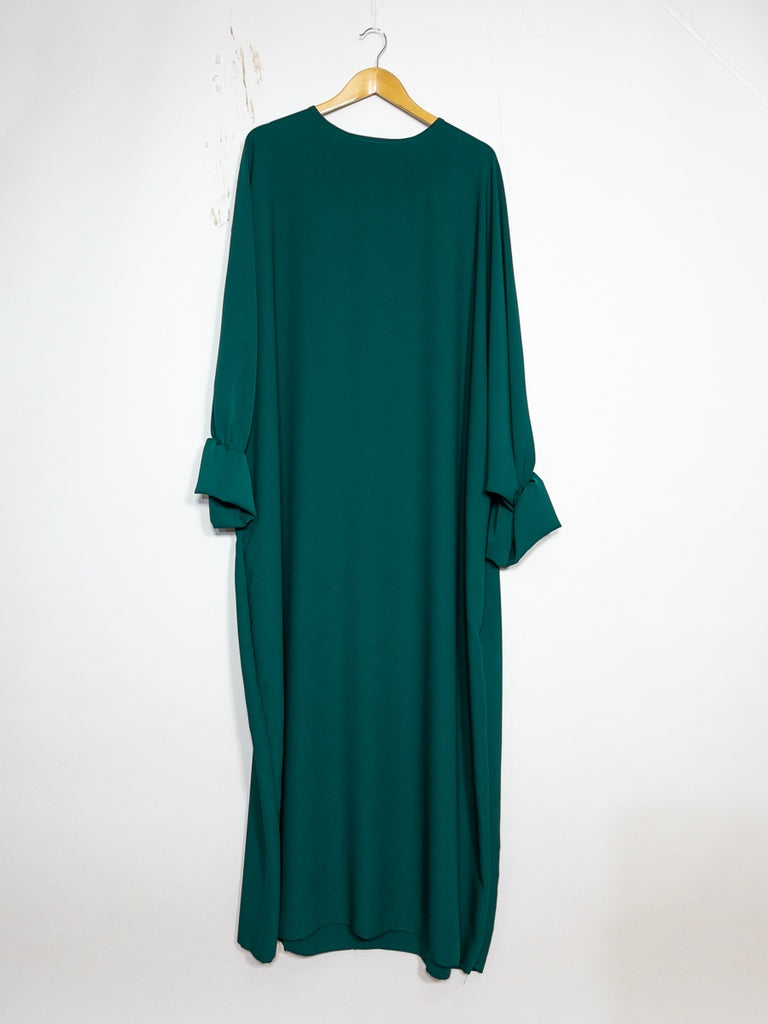 Abaya longue ref: 23312pk - Abaya longue large en Soie de Médine élégante et fluide