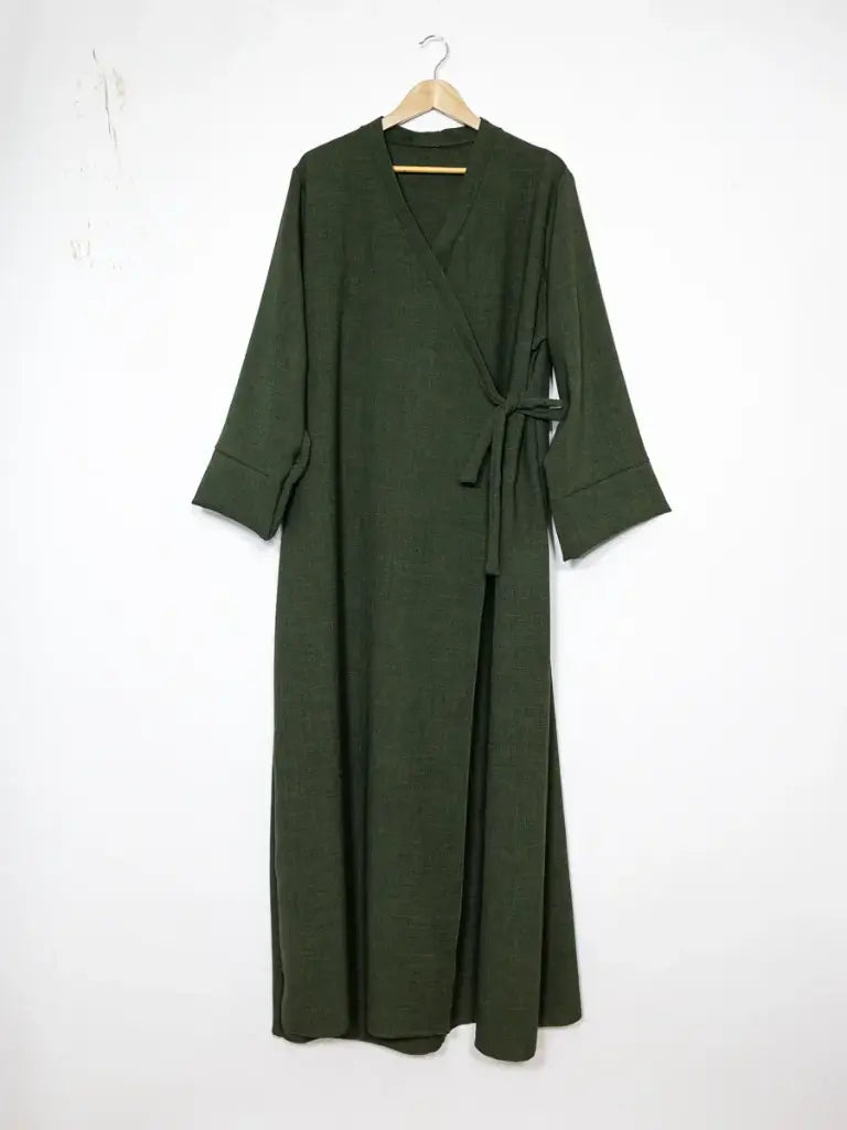Abaya Longue 2383LIN - Large, Confortable et Élégante style Lin coupe fluide et large