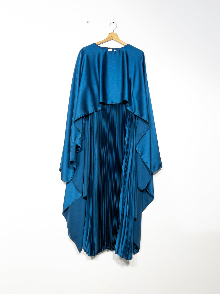 Robe abaya en satin plissés ref:Y102 - Robe abaya en satin plissé élégante et confortable avec une cape longue
