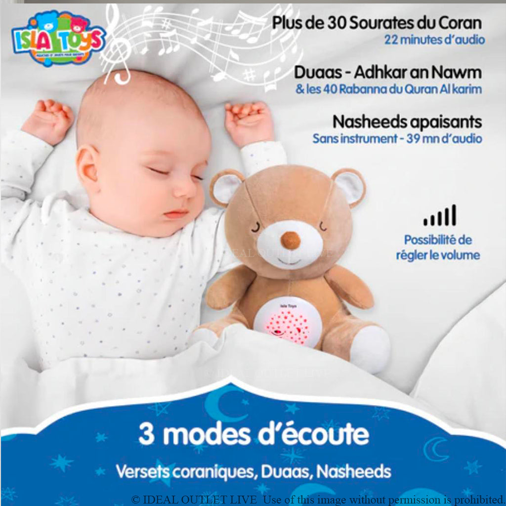 Sommeil Paisible Assuré Doudou Kabchi Islamique Peluche Veilleuse Coranique, Lumineuse, Jouet Éducatif, Isla TOYS, 24 cm