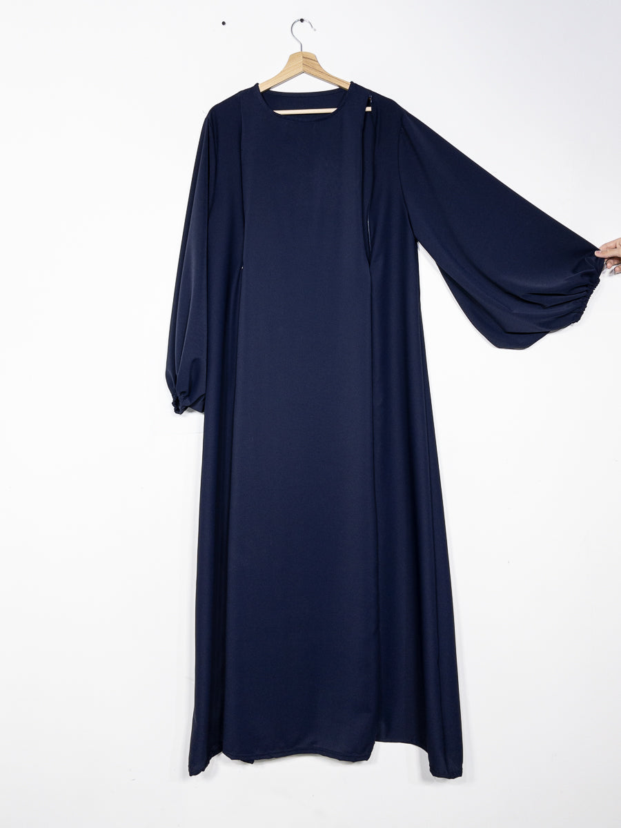 Abaya d'allaitement en soie de Medine ouvertures zip REF:RO2508PK - doux et fluide facilitant l’allaitement en toute discrétion.