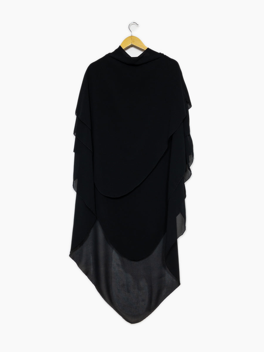 Khimar trois volant ref:Ca2317 - Khimar long en mousseline de haute qualité