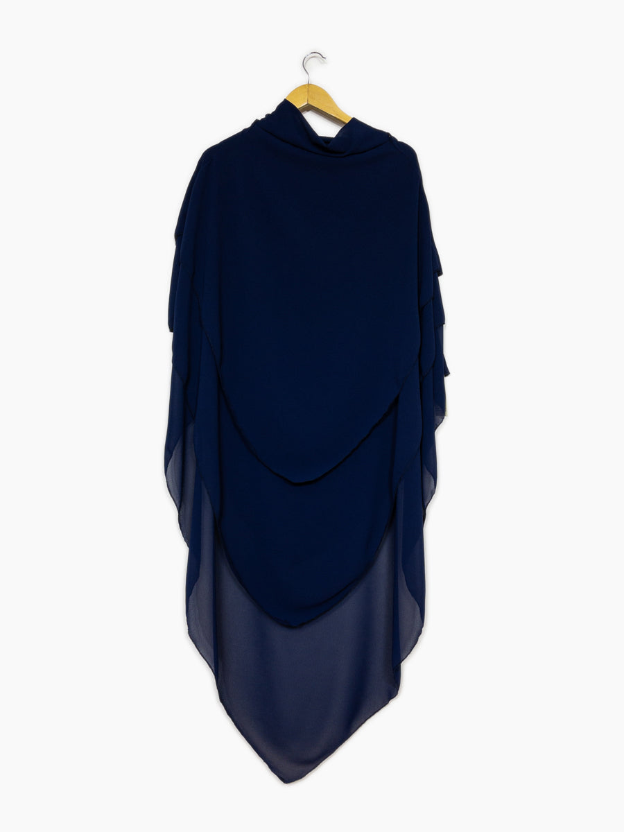 Khimar trois volant ref:Ca2317 - Khimar long en mousseline de haute qualité