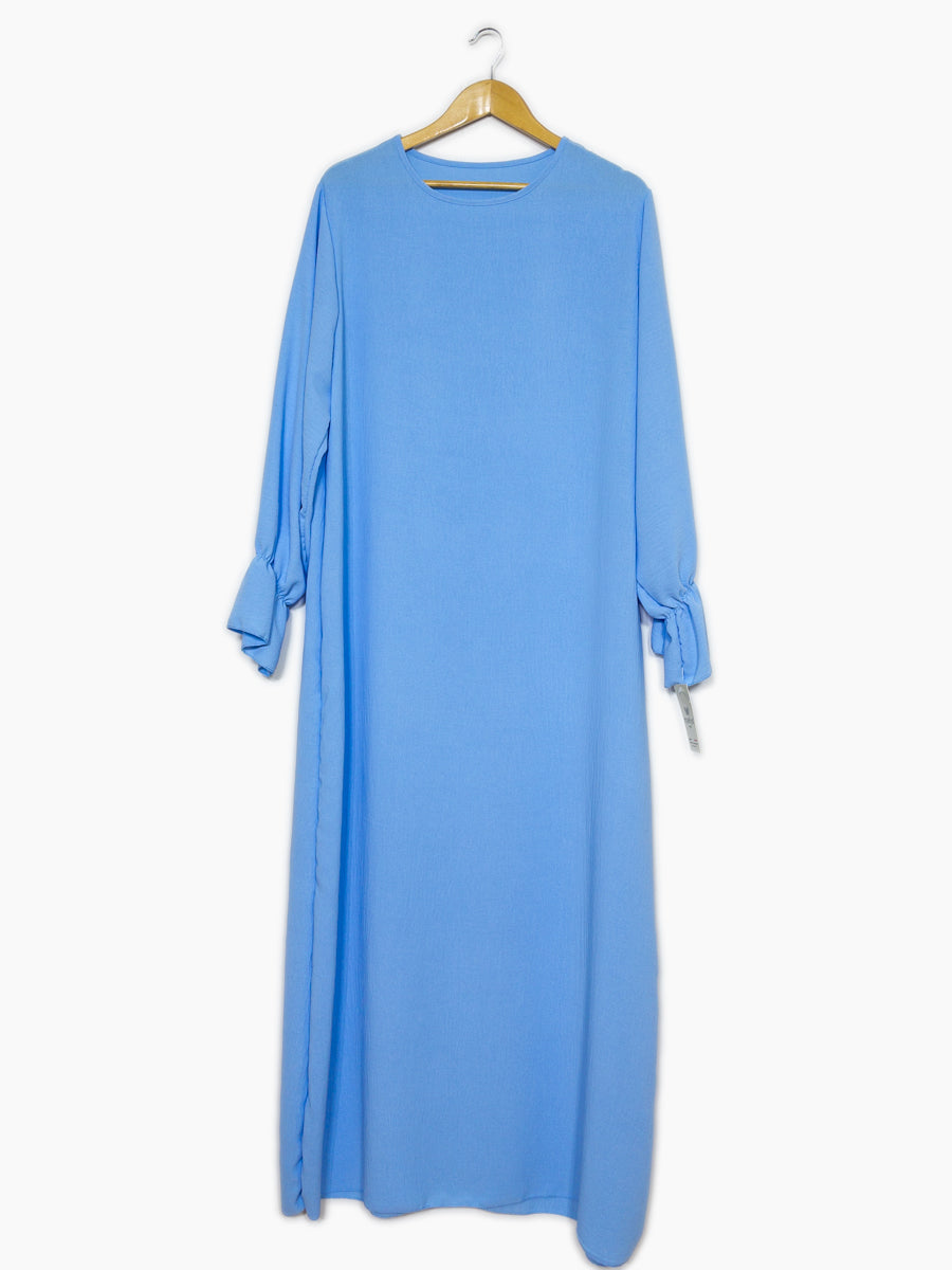 Abaya longue large ref: Ro2316jazz- Abaya Longue Large en jazz manches volantées chic et décontracté