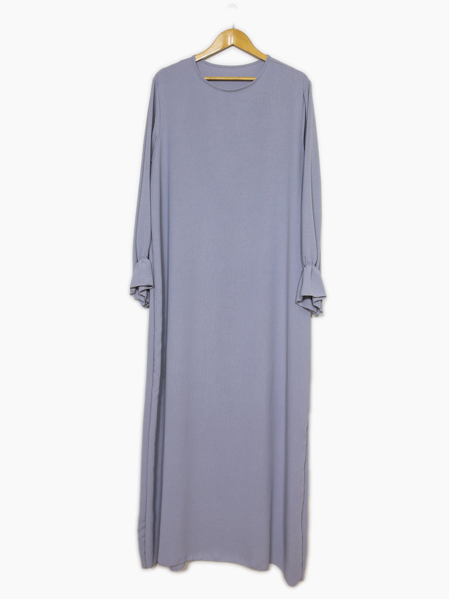 Abaya longue large ref: Ro2316jazz- Abaya Longue Large en jazz manches volantées chic et décontracté