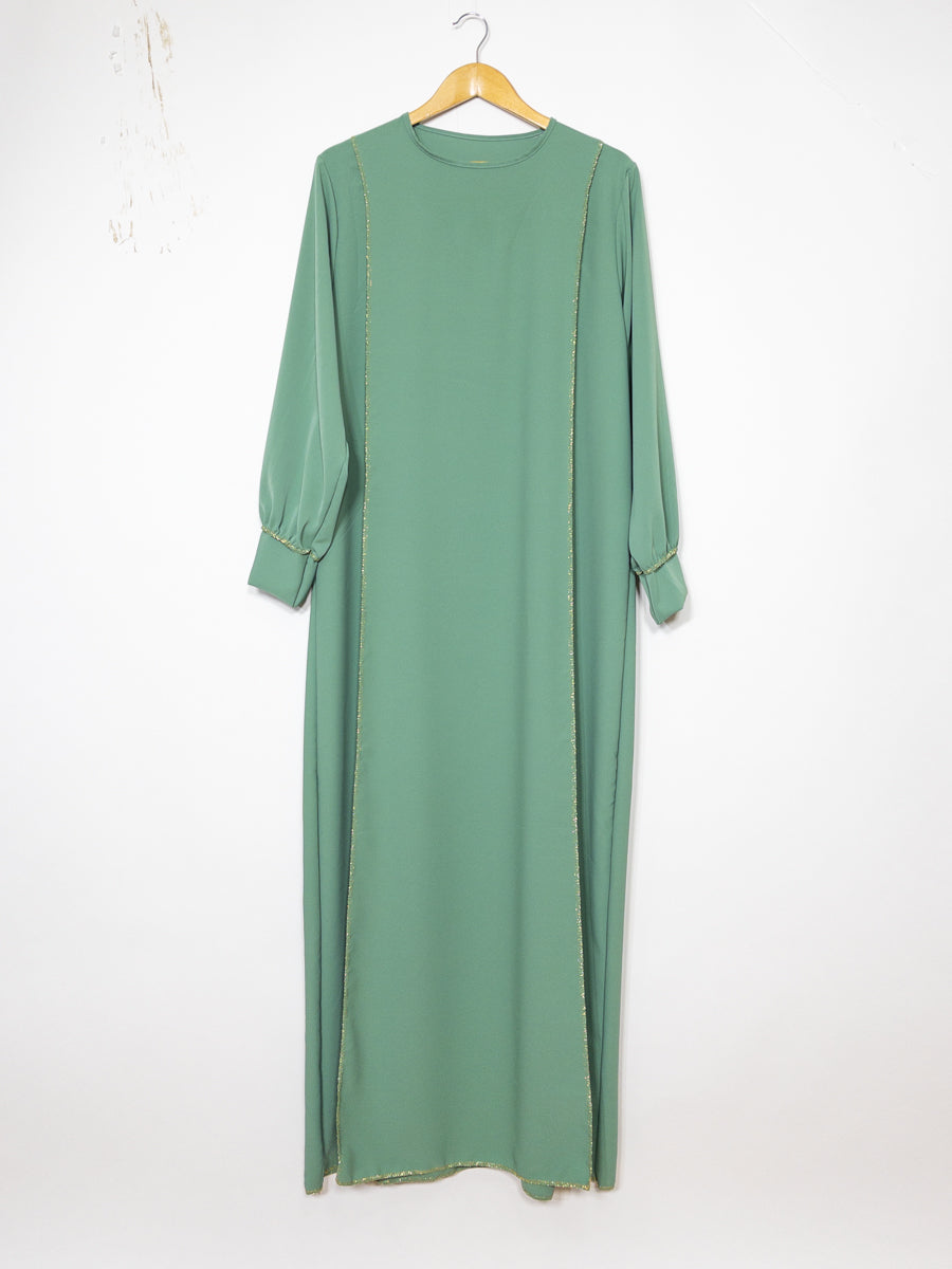 Abaya longue large ref:Ro2337pk en soie de Médine