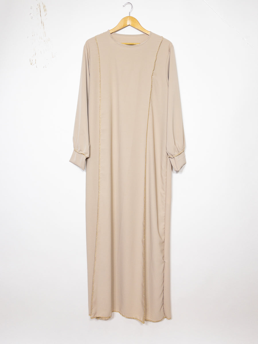 Abaya longue large ref:Ro2337pk en soie de Médine