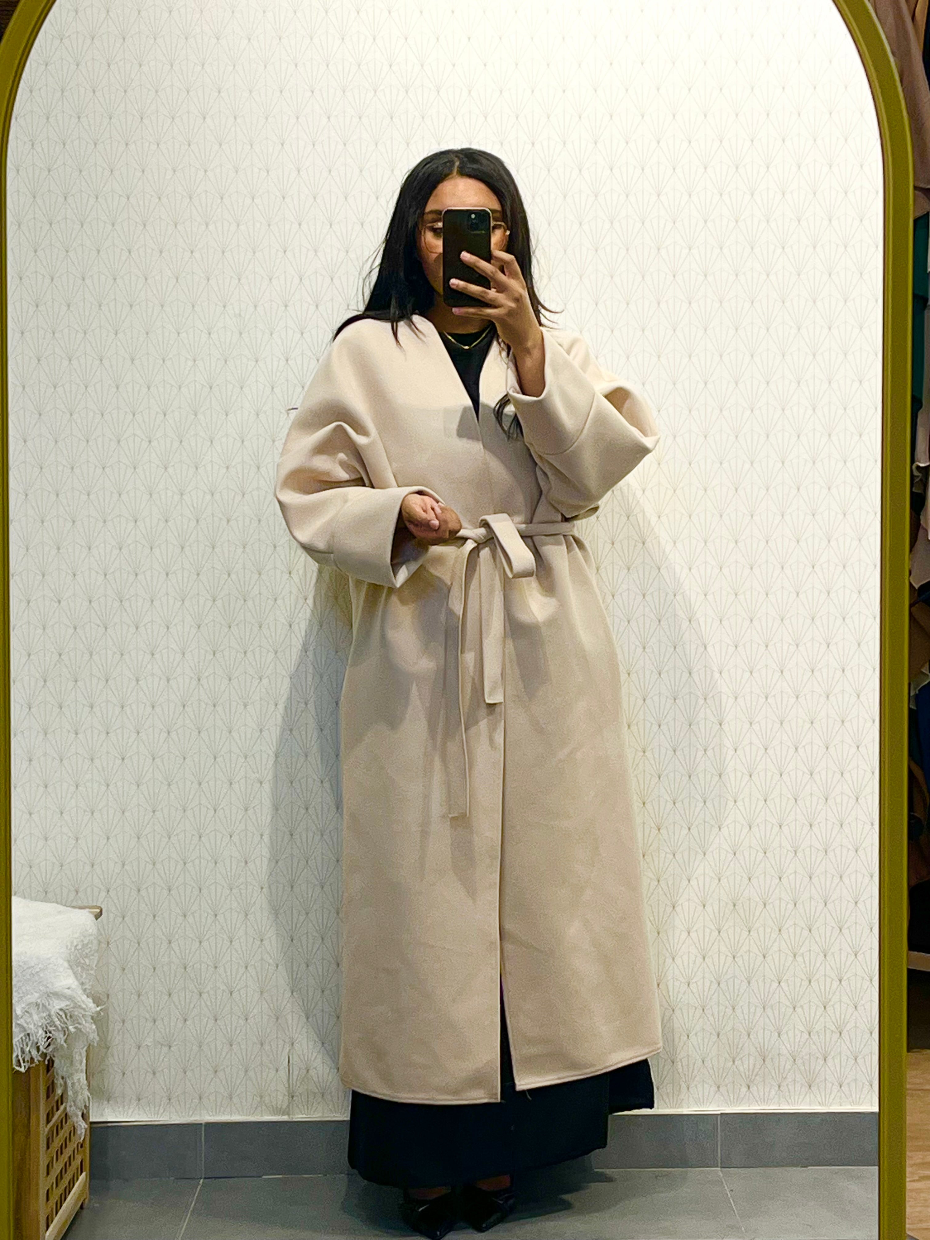 Manteau long Réf : 2515CB, évasé style caban coupe ample et élégante
