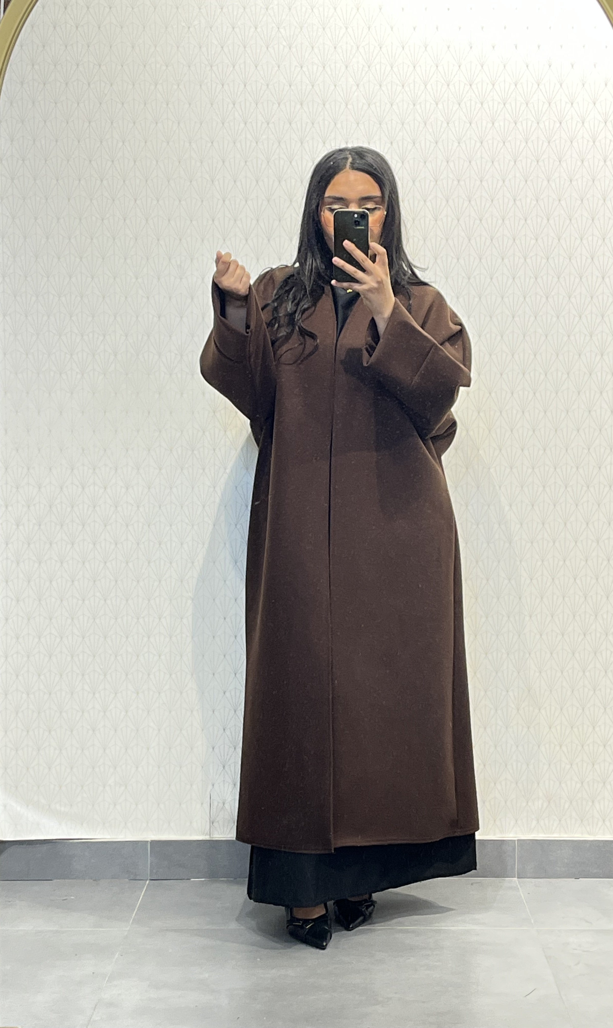 Manteau long Réf : 2515CB, évasé style caban coupe ample et élégante