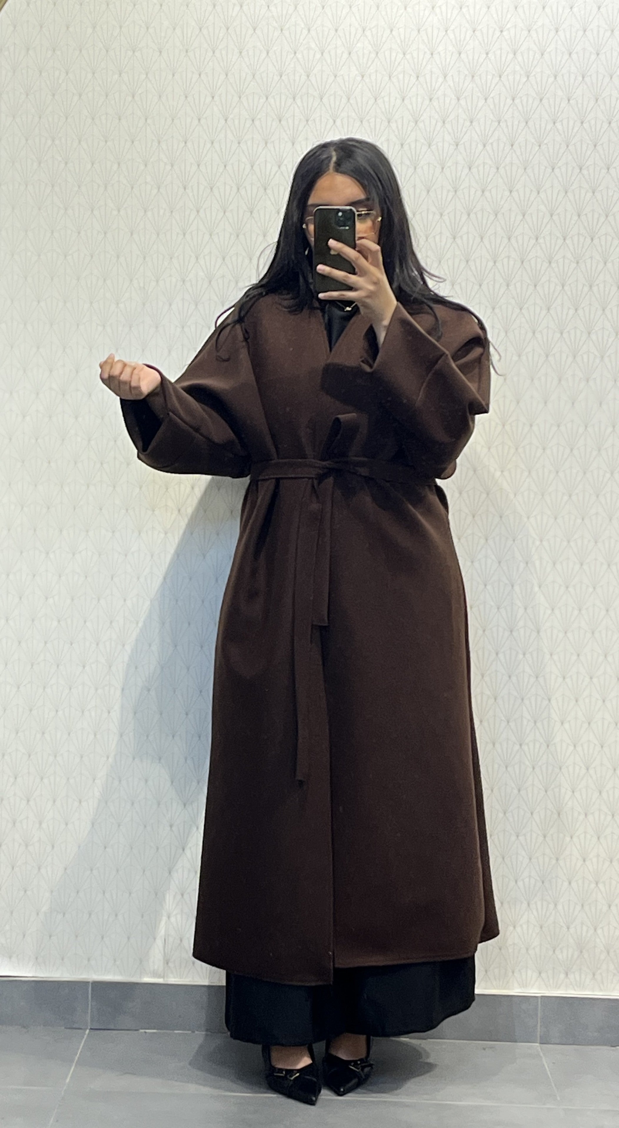Manteau long Réf : 2515CB, évasé style caban coupe ample et élégante
