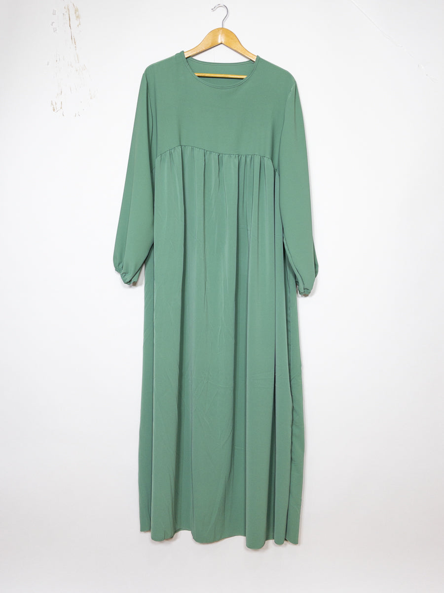 Abaya longue femme REF: RO2326PK - Abaya longue femme en soie de medine tissu fluide et doux , coupe ample et élégante