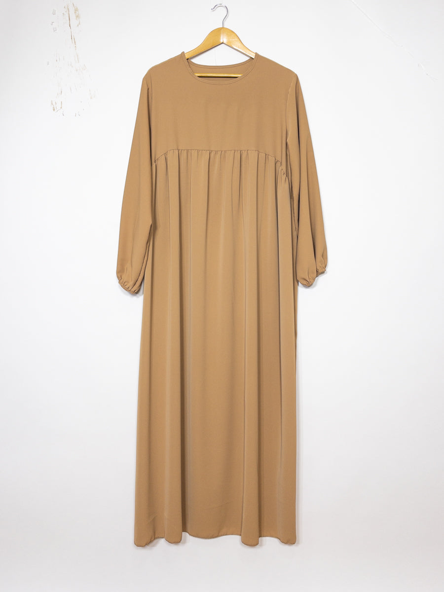 Abaya longue femme REF: RO2326PK - Abaya longue femme en soie de medine tissu fluide et doux , coupe ample et élégante