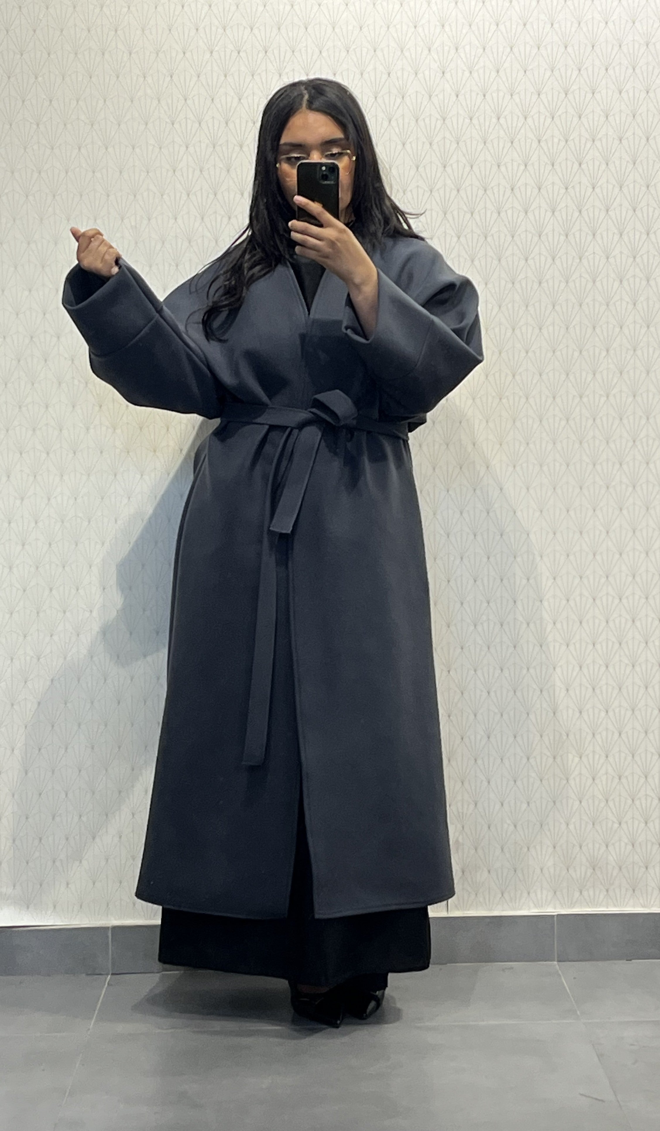 Manteau long Réf : 2515CB, évasé style caban coupe ample et élégante