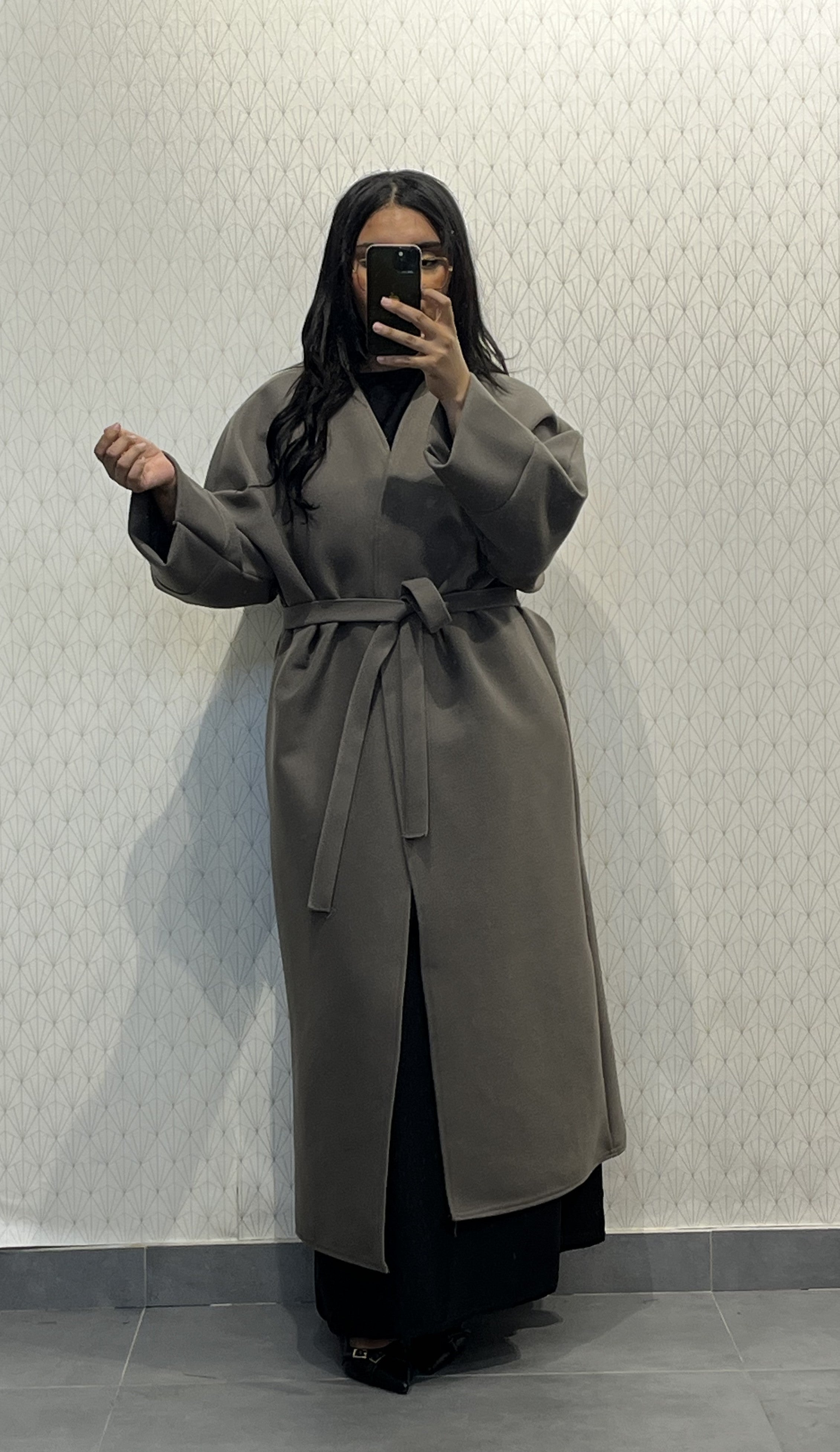 Manteau long Réf : 2515CB, évasé style caban coupe ample et élégante