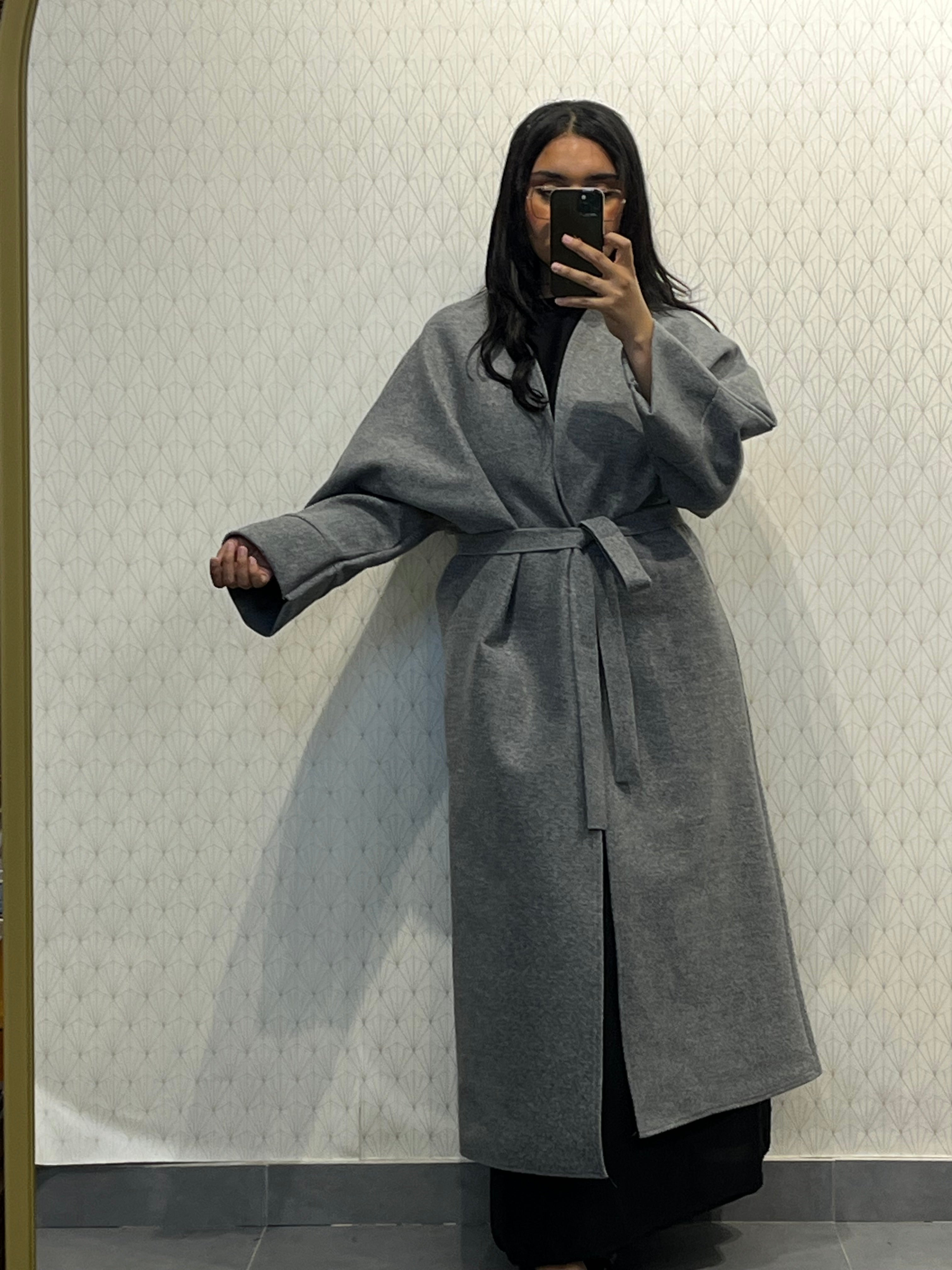 Manteau long Réf : 2515CB, évasé style caban coupe ample et élégante