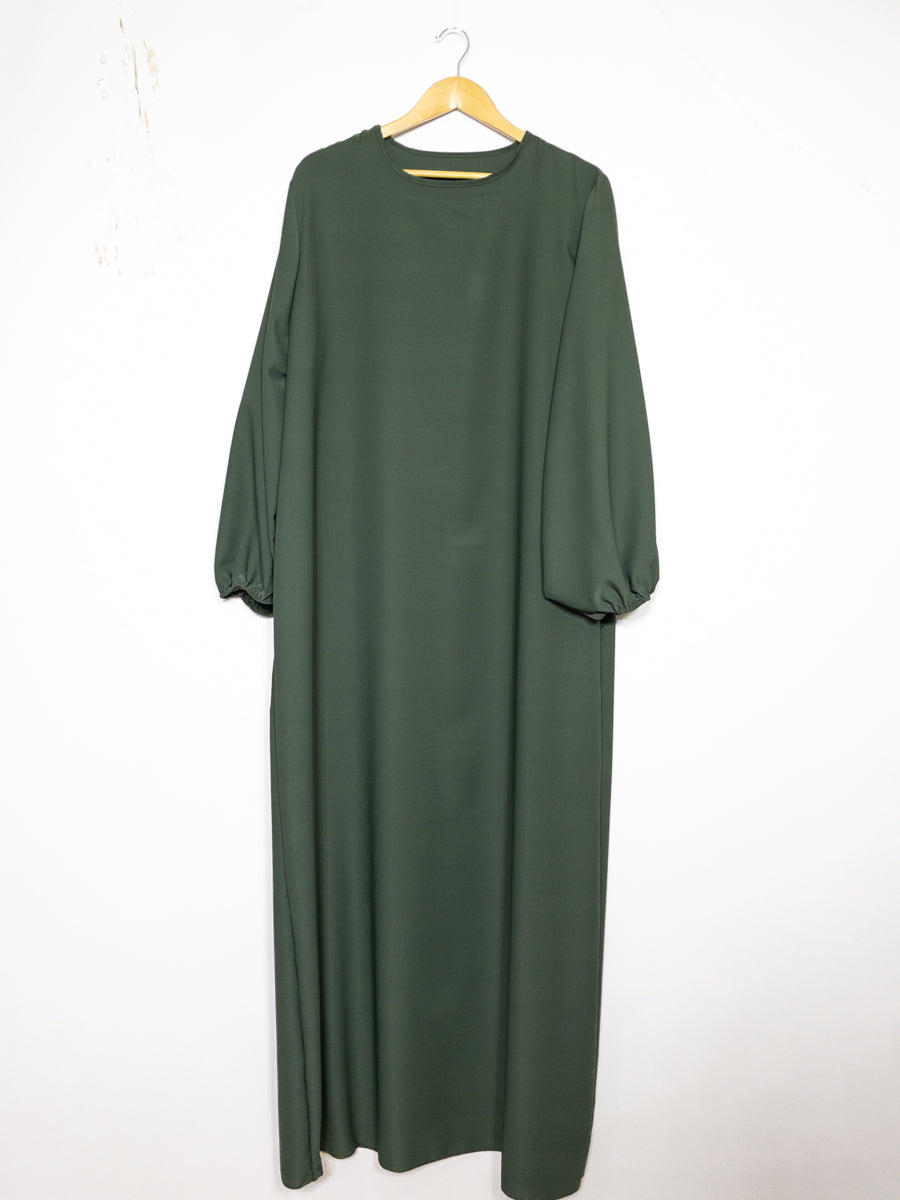Robe Abaya en Soie de Médine - Modèle Ro2370pk - Manches ballon, fluide et confortable