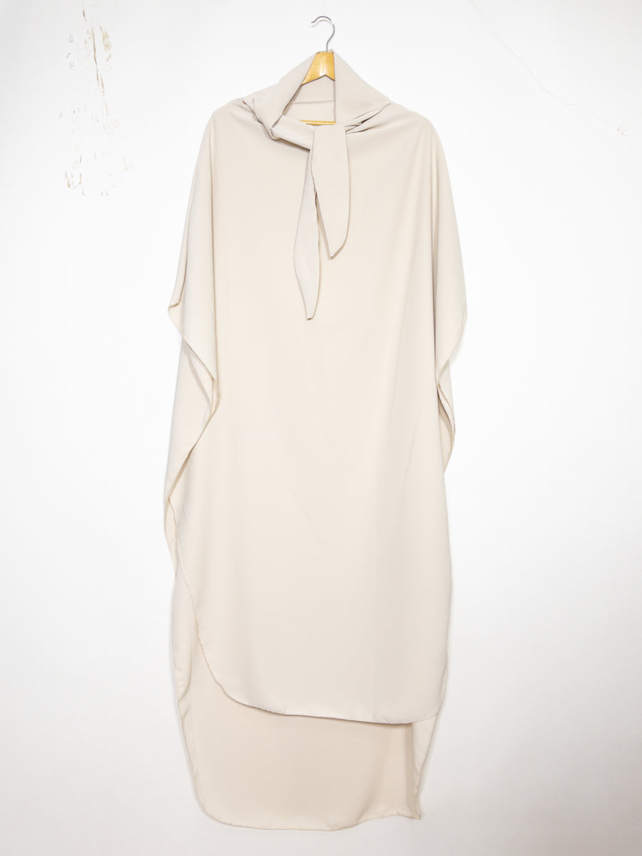 Khrimar soie de médine REF: 2371pk (stock limité) no restock - khimar longue en soie de Médine élégante et confortable