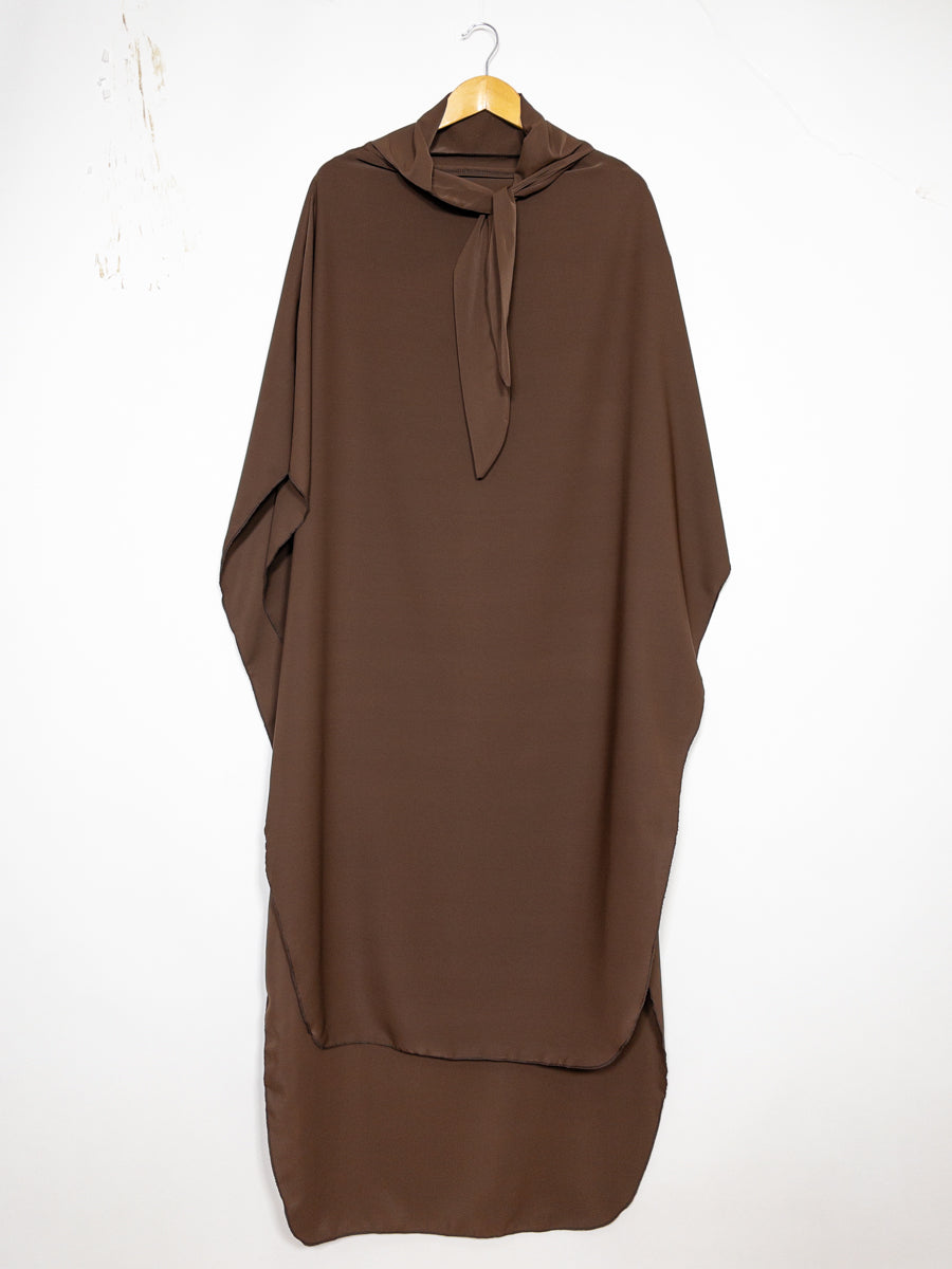 Khrimar soie de médine REF: 2371pk (stock limité) no restock - khimar longue en soie de Médine élégante et confortable