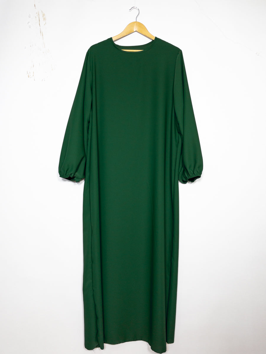 Robe Abaya en Soie de Médine - Modèle Ro2370pk - Manches ballon, fluide et confortable
