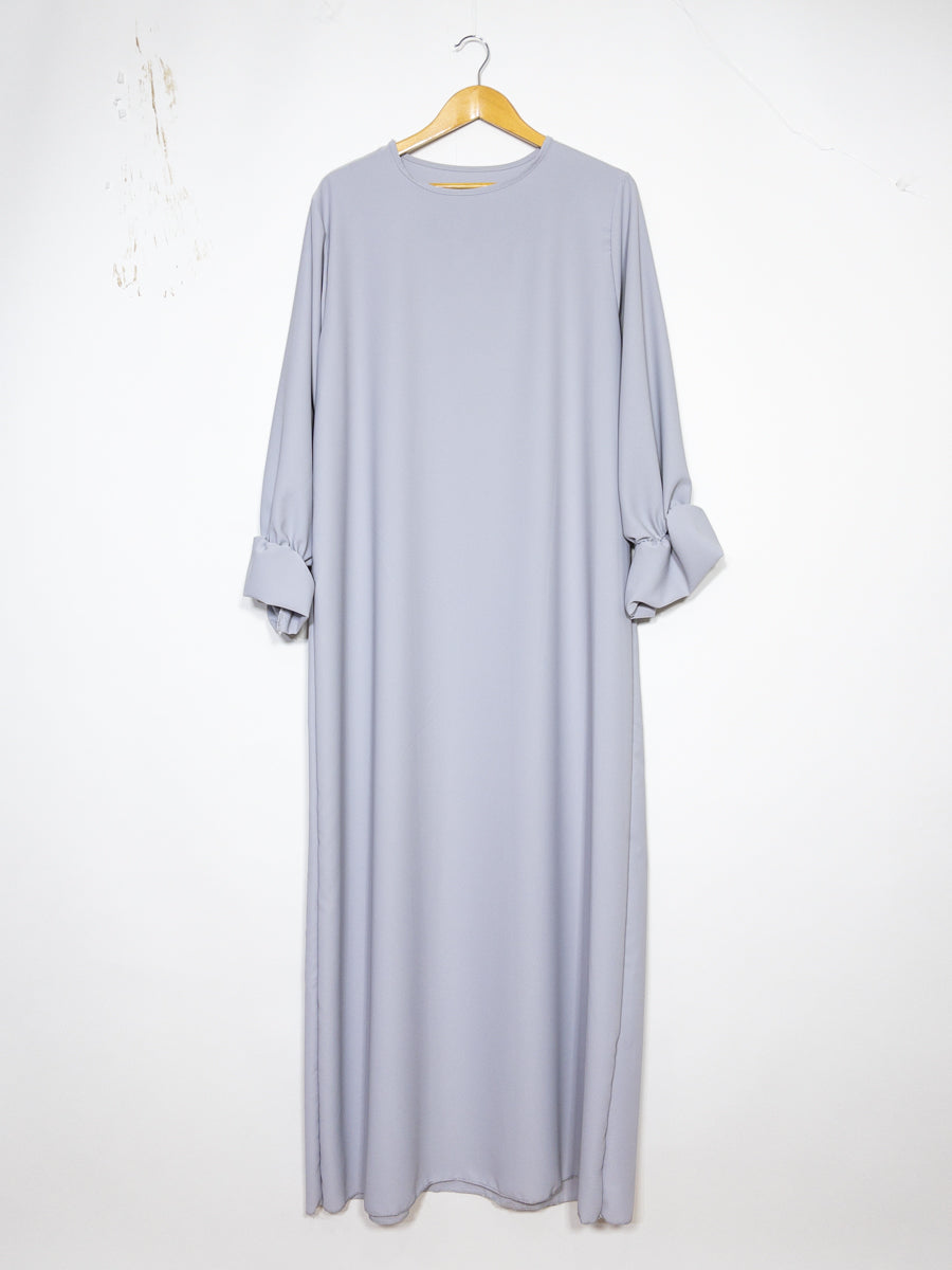 Abaya longue large ref:Ro23332pk en soie de medine - détails sur les manches confortable et élégante