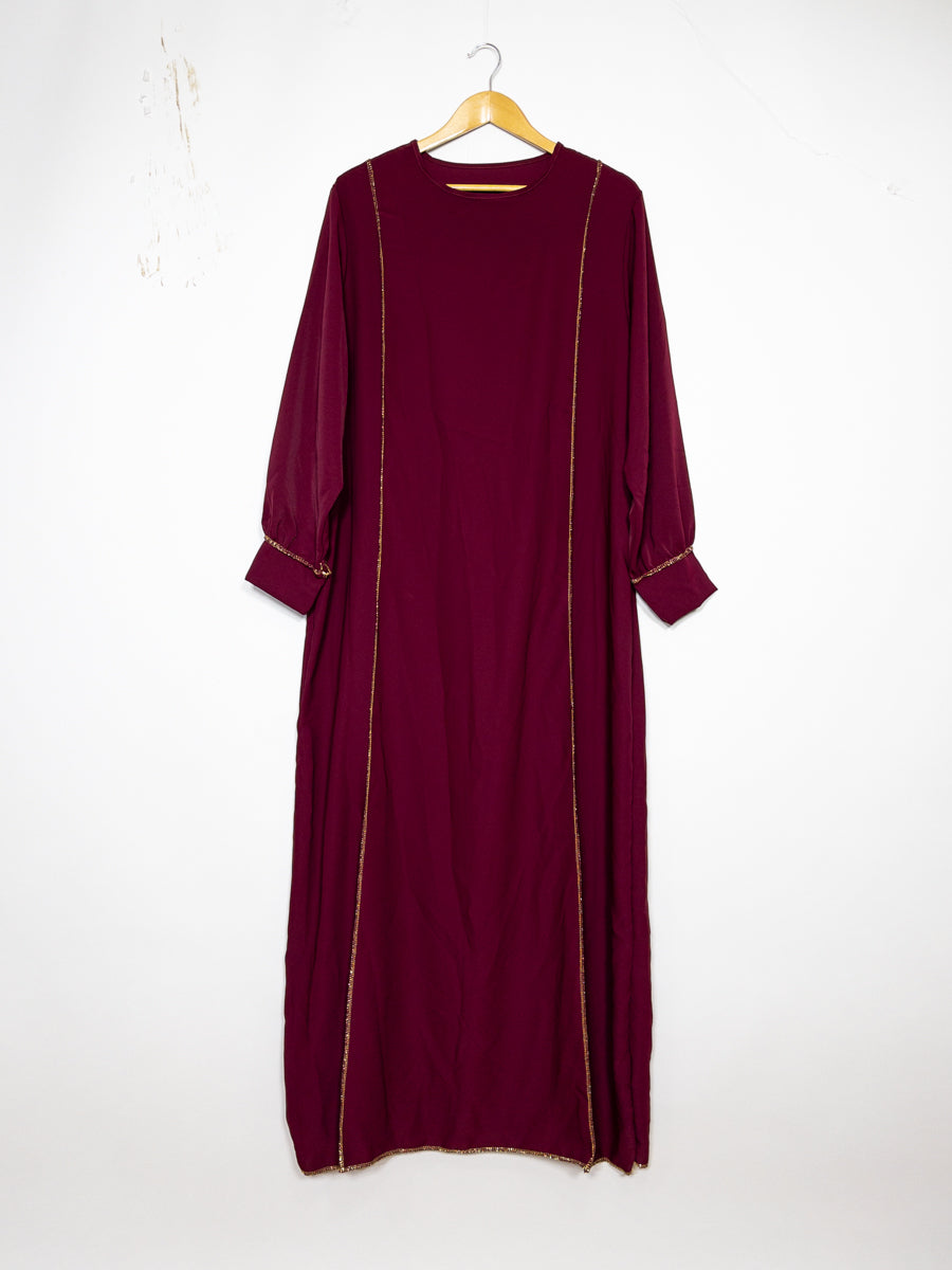 Abaya longue large ref:Ro2337pk en soie de Médine