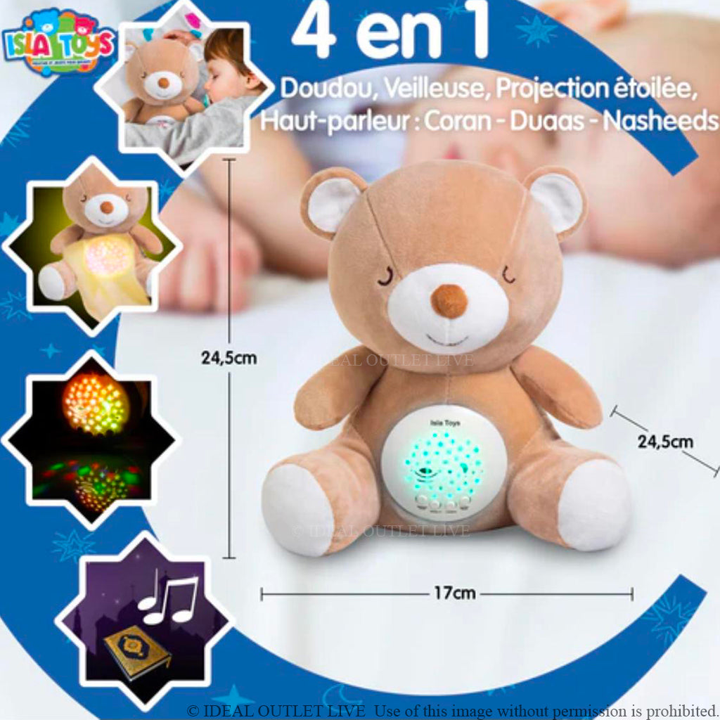 Sommeil Paisible Assuré Doudou Islamique Peluche Veilleuse Coranique, Lumineuse, Jouet Éducatif, Isla TOYS, 24 cm