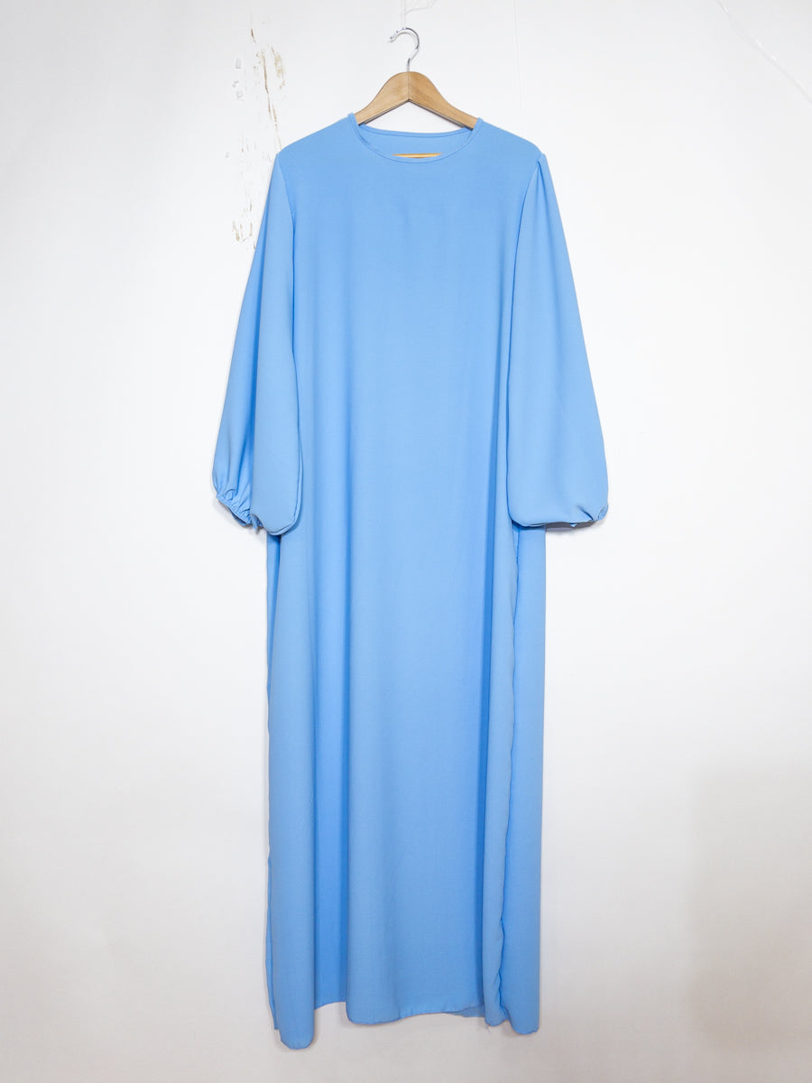 Robe Abaya en Soie de Médine - Modèle Ro2370pk - Manches ballon, fluide et confortable