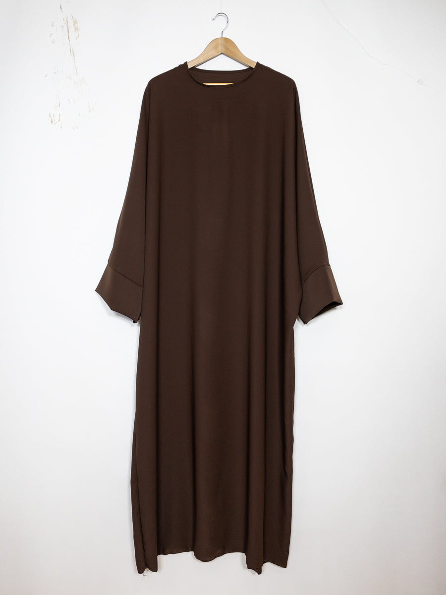 Abaya longue femme ref: ro2331pk - Abaya Longue en Soie de Médine à Manches Papillon fluide, douce et confortable