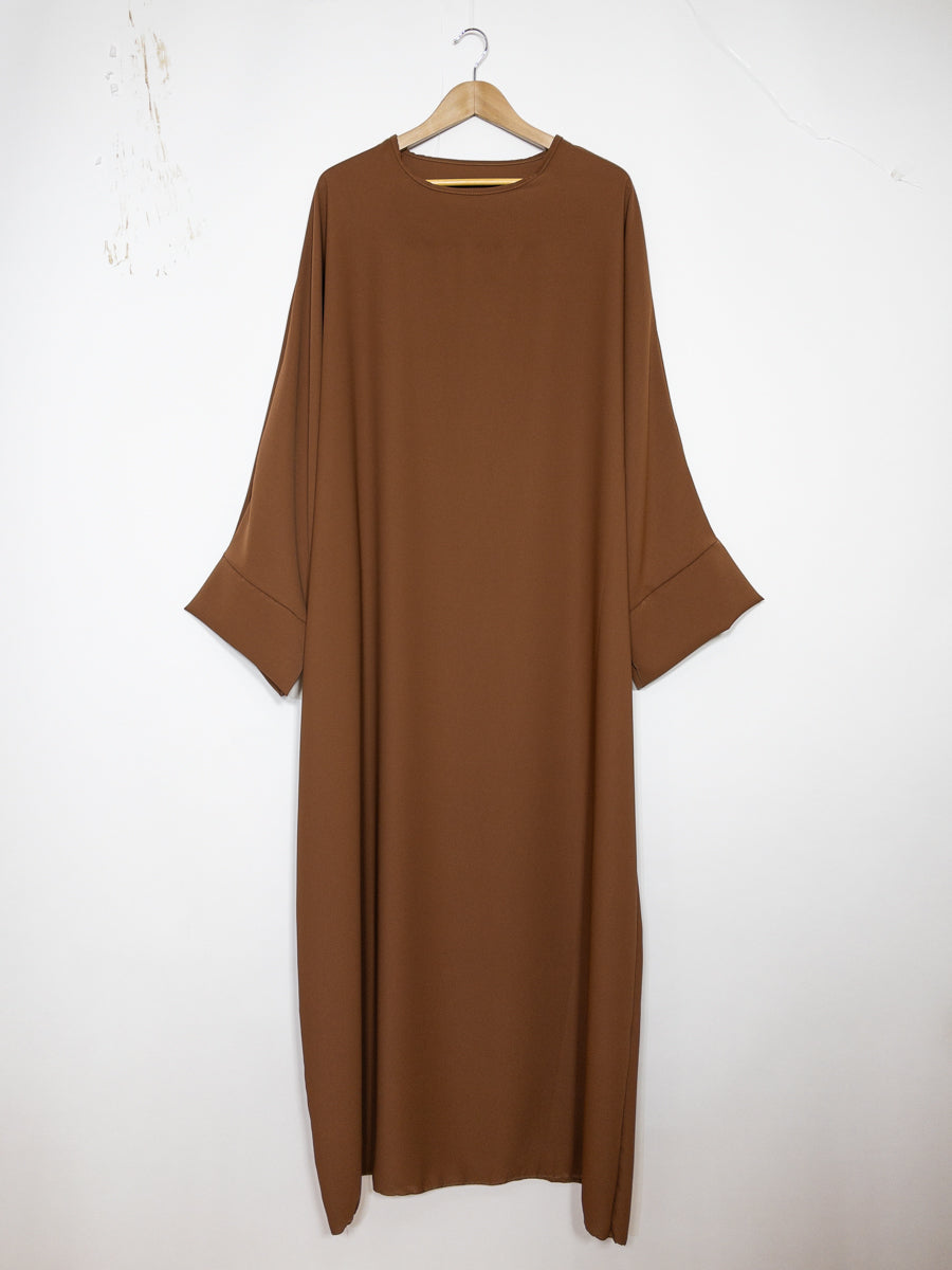 Abaya longue femme ref: ro2331pk - Abaya Longue en Soie de Médine à Manches Papillon fluide, douce et confortable