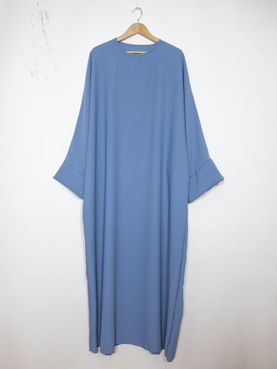Abaya longue femme ref: ro2331pk - Abaya Longue en Soie de Médine à Manches Papillon fluide, douce et confortable