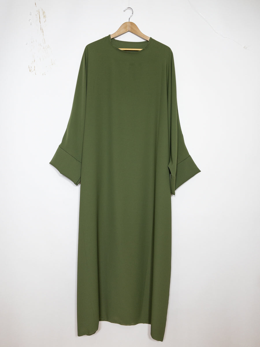 Abaya longue femme ref: ro2331pk - Abaya Longue en Soie de Médine à Manches Papillon fluide, douce et confortable