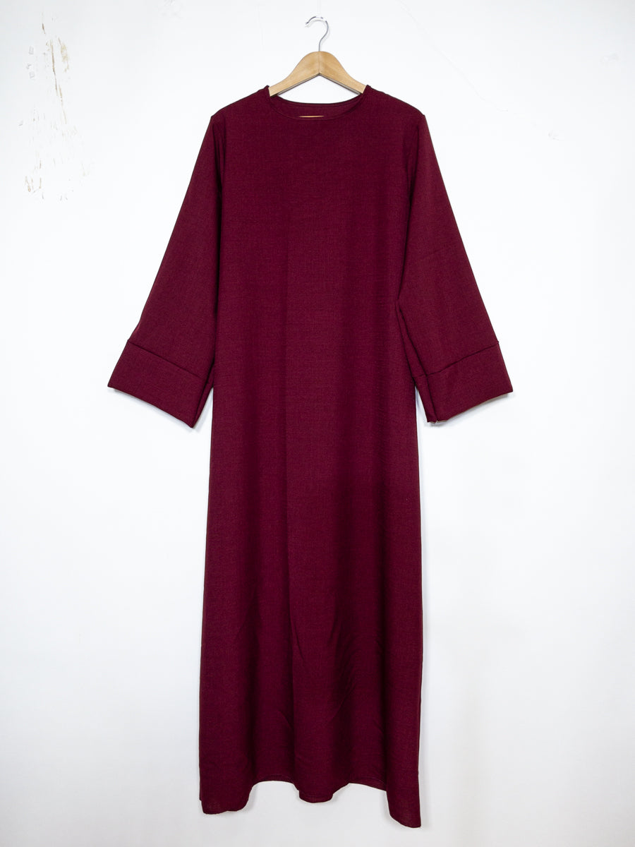 Abaya manche large en lin pour 185cm REF: RoL2352lin- Abaya Longue style Lin manche évasé