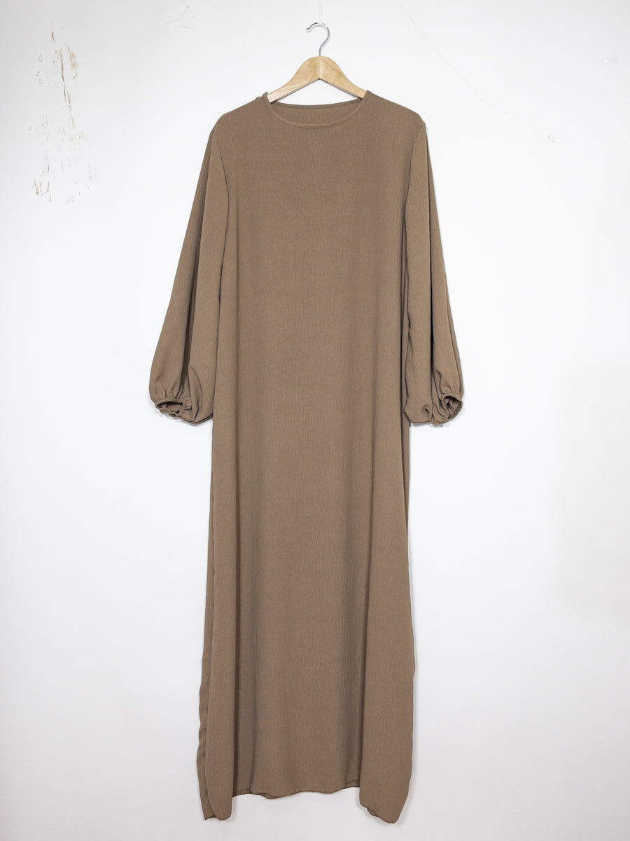 Robe Abaya en Jazz, Modèle RO2370JAZZ, manches ballon élégante, fluide et Confortable
