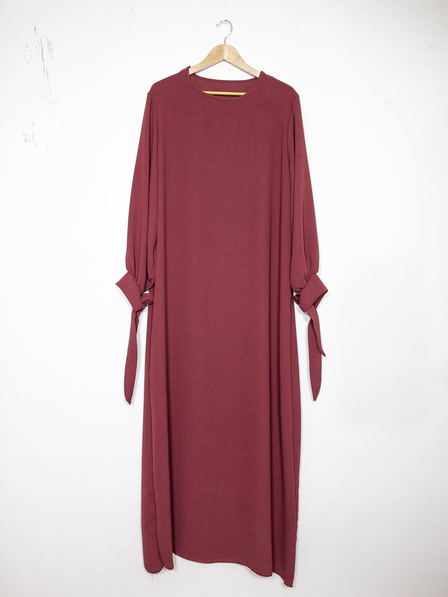 Abaya en Jazz REF: Ro2378jazz Abaya avec Manche Ballon et Noeud décoratif sur la Manche élégante et confortable