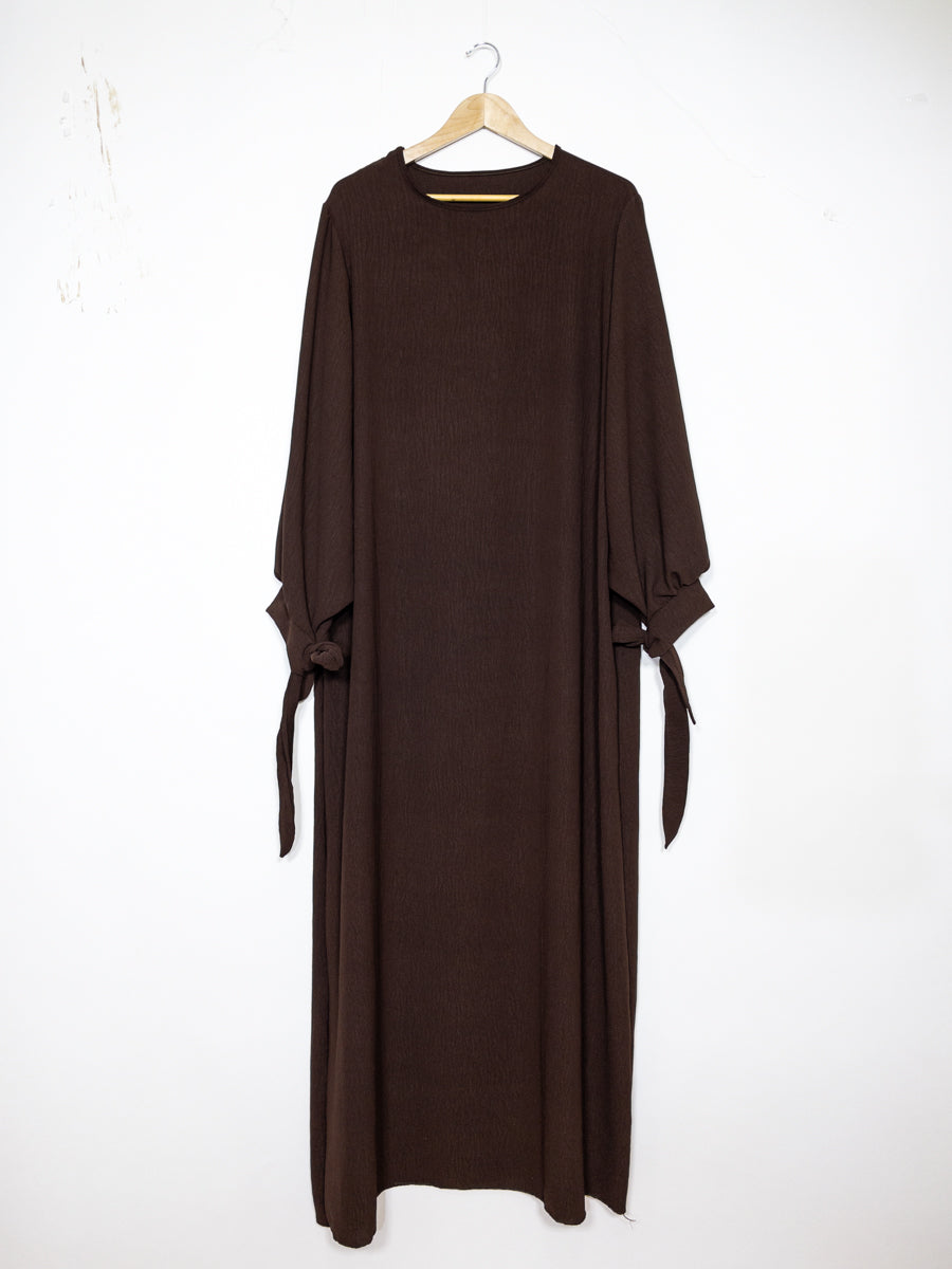 Abaya en Jazz REF: Ro2378jazz Abaya avec Manche Ballon et Noeud décoratif sur la Manche élégante et confortable
