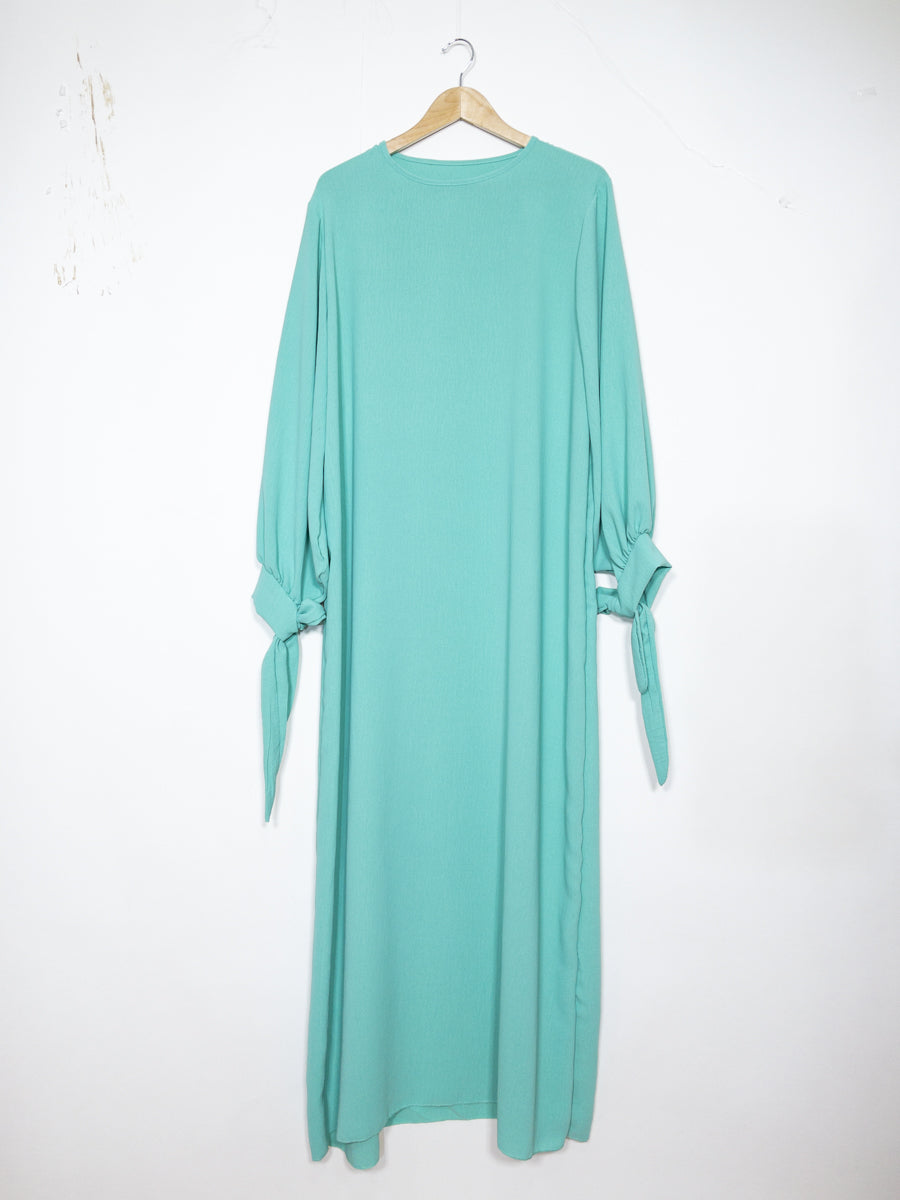 Abaya en Jazz REF: Ro2378jazz Abaya avec Manche Ballon et Noeud décoratif sur la Manche élégante et confortable