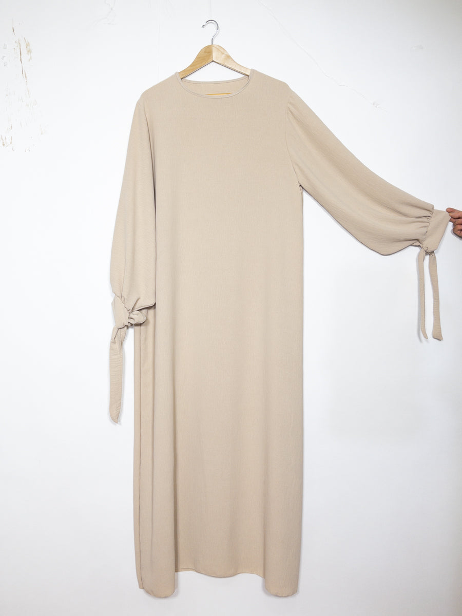 Abaya en Jazz REF: Ro2378jazz Abaya avec Manche Ballon et Noeud décoratif sur la Manche élégante et confortable
