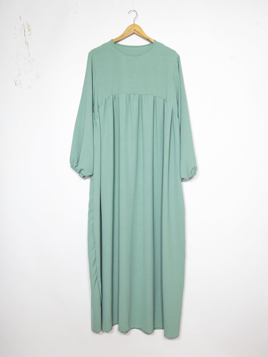 Abaya longue en soie de Médine REF: RO2379PK - légère, fluide et confortable