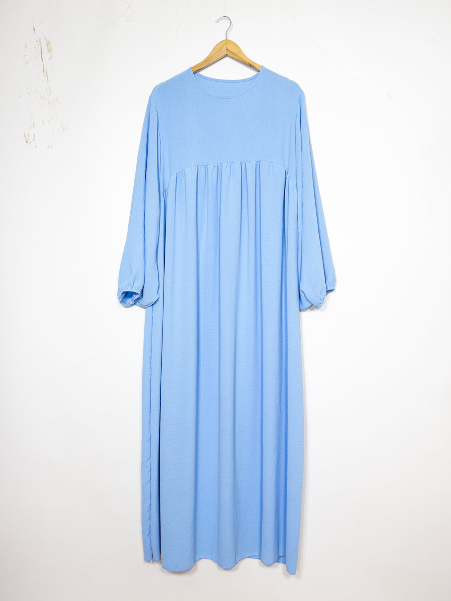 Robe abaya réf RoL2370jazz - Abaya longue en tissu jazz taille longue pour femme 185cm design fluide avec manches ballon