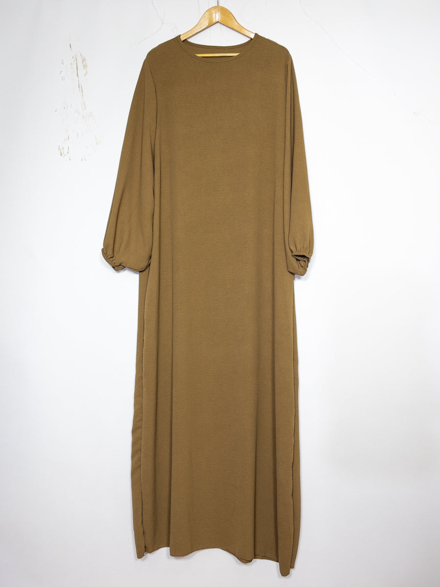 Robe abaya réf RoL2370jazz - Abaya longue en tissu jazz taille longue pour femme 185cm design fluide avec manches ballon