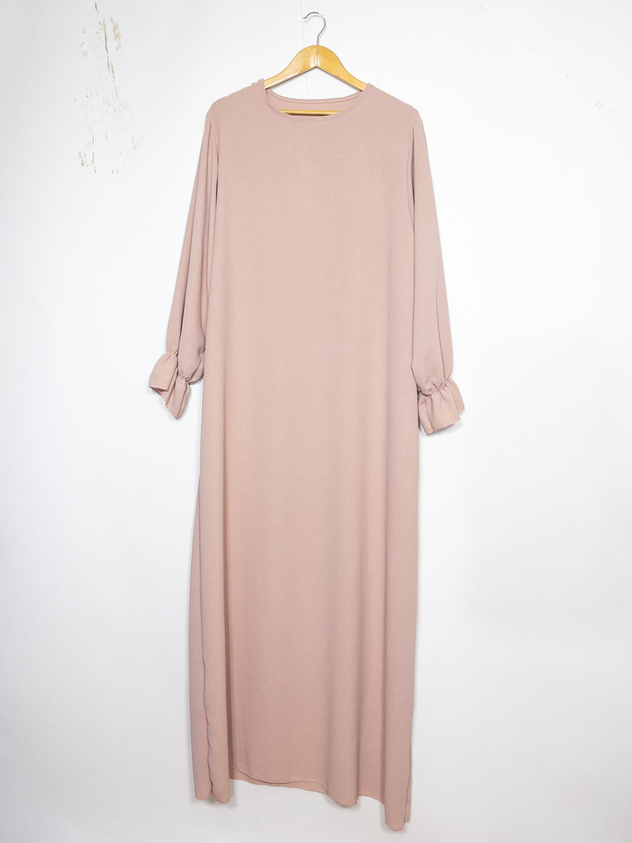 Abaya longue large ref: Ro2316jazz- Abaya Longue Large en jazz manches volantées chic et décontracté