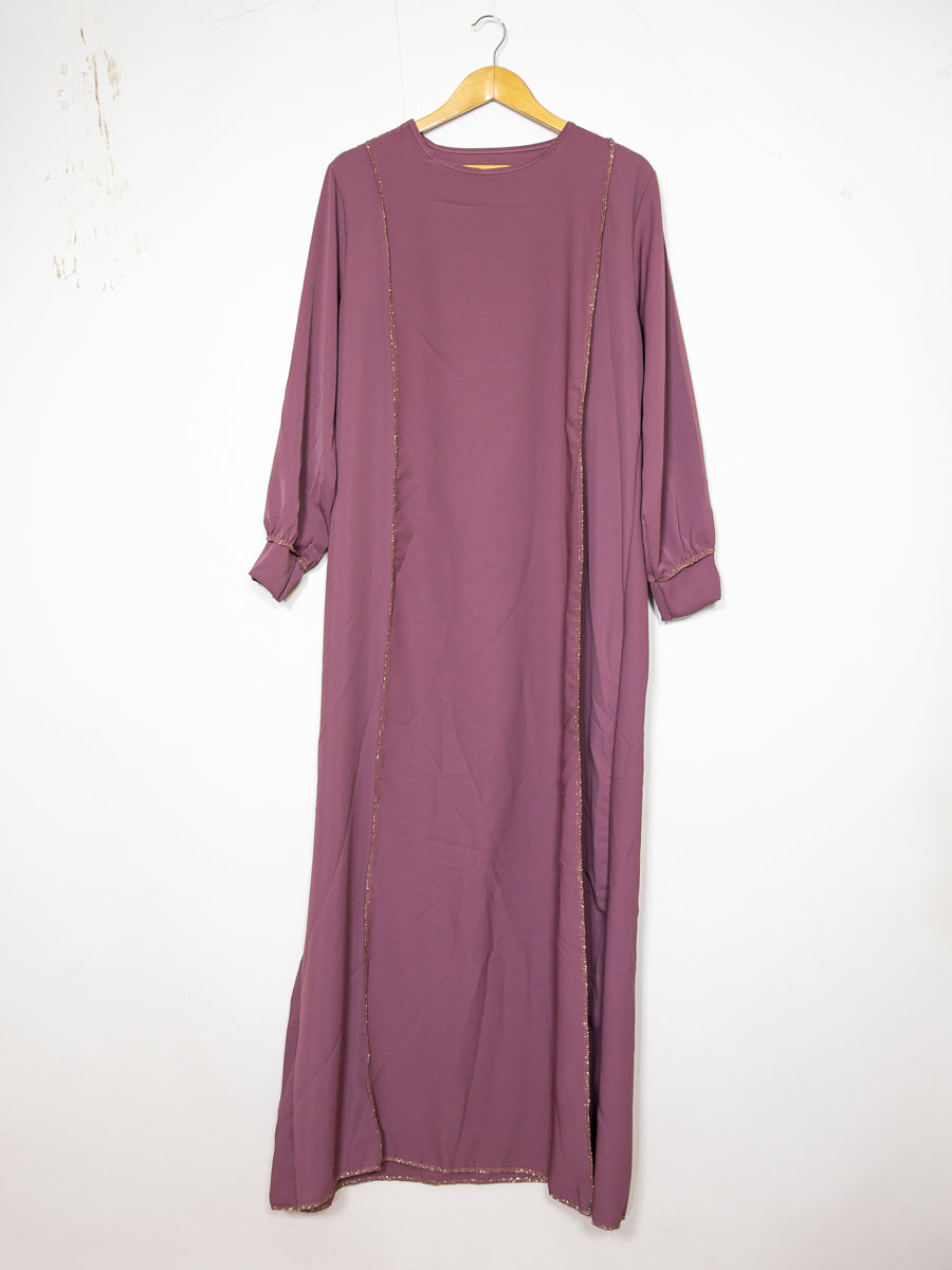 Abaya longue large ref:Ro2337pk en soie de Médine