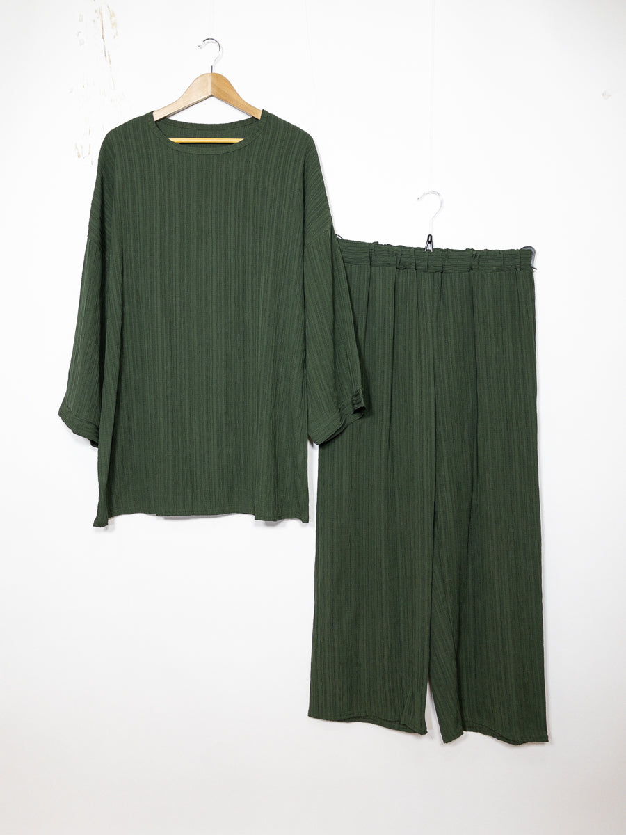 Abaya ensemble ref: EN2335 FF-59PAN - Ensemble Abaya Tunique et Pantalon Évasé fluide et confortable